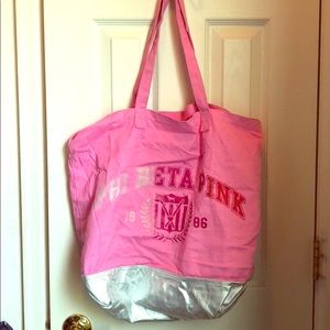 Pink large tote bag
